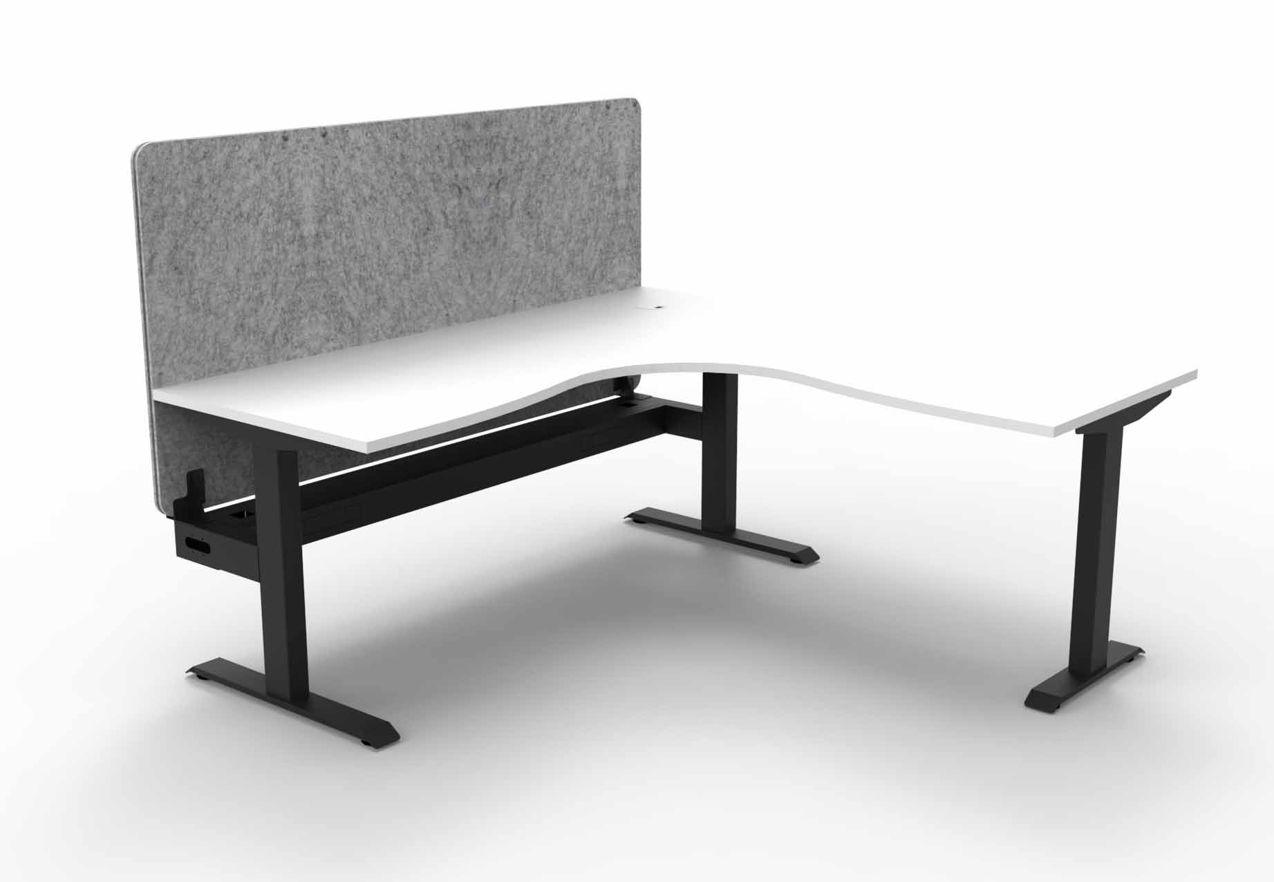 Boost Static Corner Workstation with Cable Tray and Eco Screen